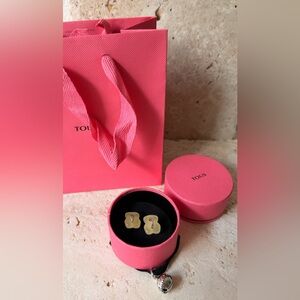 TOUS Earrings Citrine 925 Silver Retired Cruise Collection w/ Box & Gift Bag